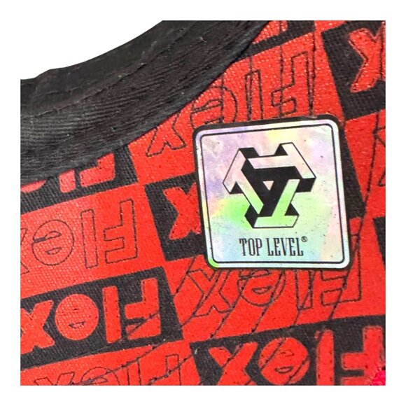 Top Level FLEX Snapback Hat Black & Red 100% Cotton One Size Fits All - Picture 4 of 10